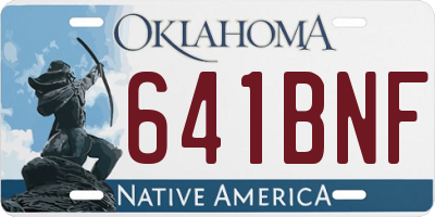 OK license plate 641BNF