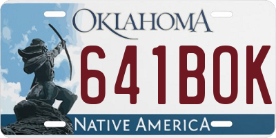 OK license plate 641BOK