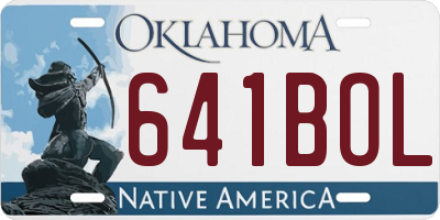 OK license plate 641BOL