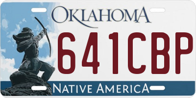 OK license plate 641CBP