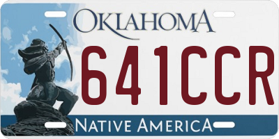 OK license plate 641CCR