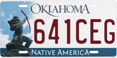 OK license plate 641CEG