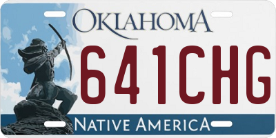OK license plate 641CHG