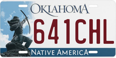 OK license plate 641CHL
