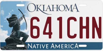 OK license plate 641CHN