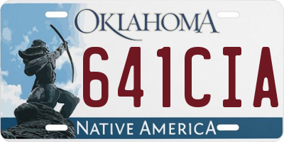 OK license plate 641CIA
