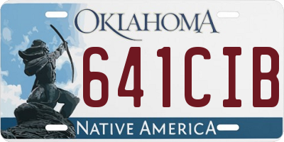 OK license plate 641CIB