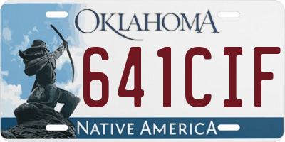 OK license plate 641CIF