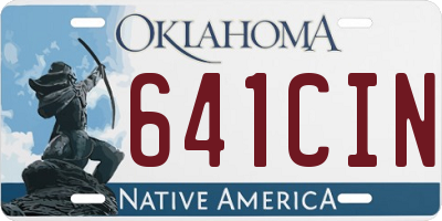 OK license plate 641CIN