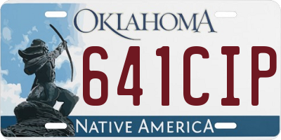 OK license plate 641CIP