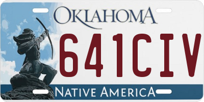 OK license plate 641CIV
