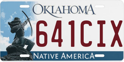 OK license plate 641CIX