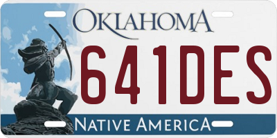 OK license plate 641DES