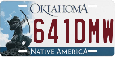 OK license plate 641DMW
