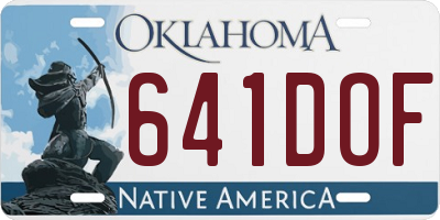 OK license plate 641DOF