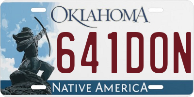 OK license plate 641DON