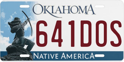 OK license plate 641DOS