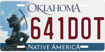 OK license plate 641DOT