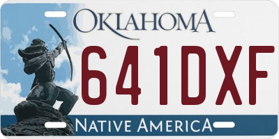 OK license plate 641DXF