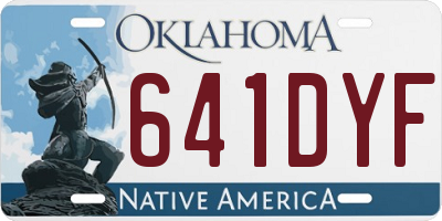 OK license plate 641DYF