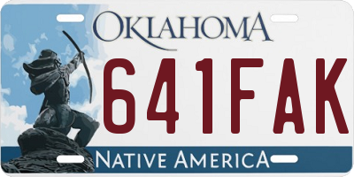 OK license plate 641FAK