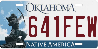 OK license plate 641FEW