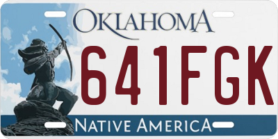 OK license plate 641FGK