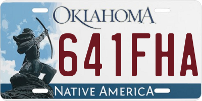 OK license plate 641FHA