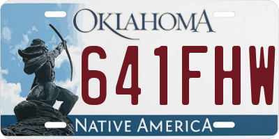 OK license plate 641FHW