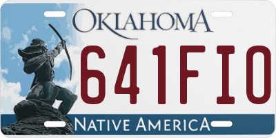 OK license plate 641FIO