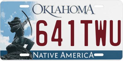 OK license plate 641TWU