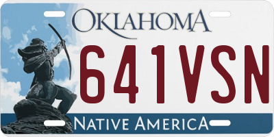 OK license plate 641VSN