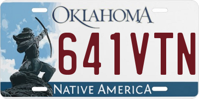 OK license plate 641VTN
