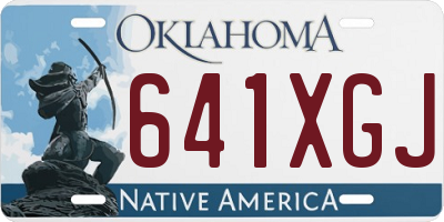 OK license plate 641XGJ