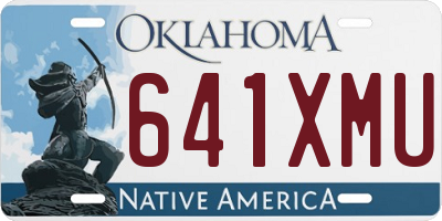 OK license plate 641XMU