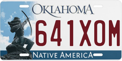 OK license plate 641XOM