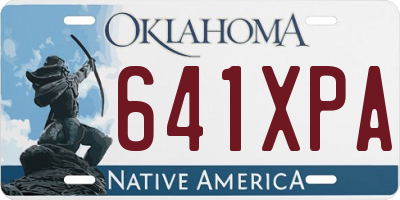 OK license plate 641XPA