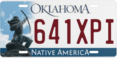 OK license plate 641XPI