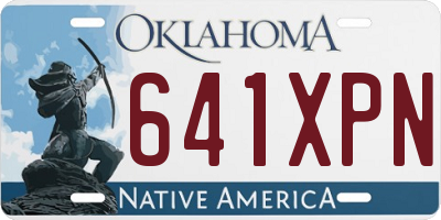 OK license plate 641XPN