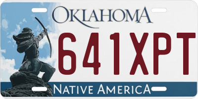 OK license plate 641XPT