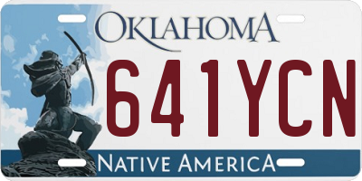 OK license plate 641YCN