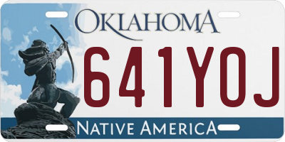OK license plate 641YOJ