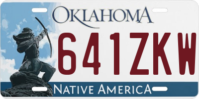 OK license plate 641ZKW