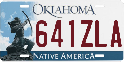 OK license plate 641ZLA