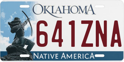OK license plate 641ZNA