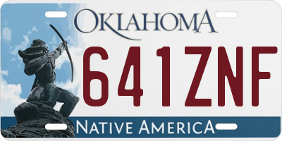 OK license plate 641ZNF