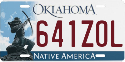 OK license plate 641ZOL