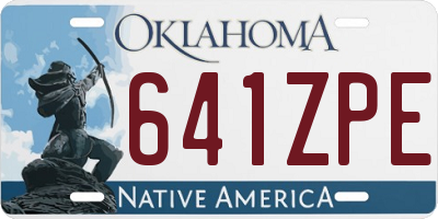 OK license plate 641ZPE