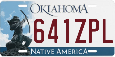 OK license plate 641ZPL