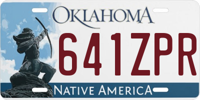 OK license plate 641ZPR